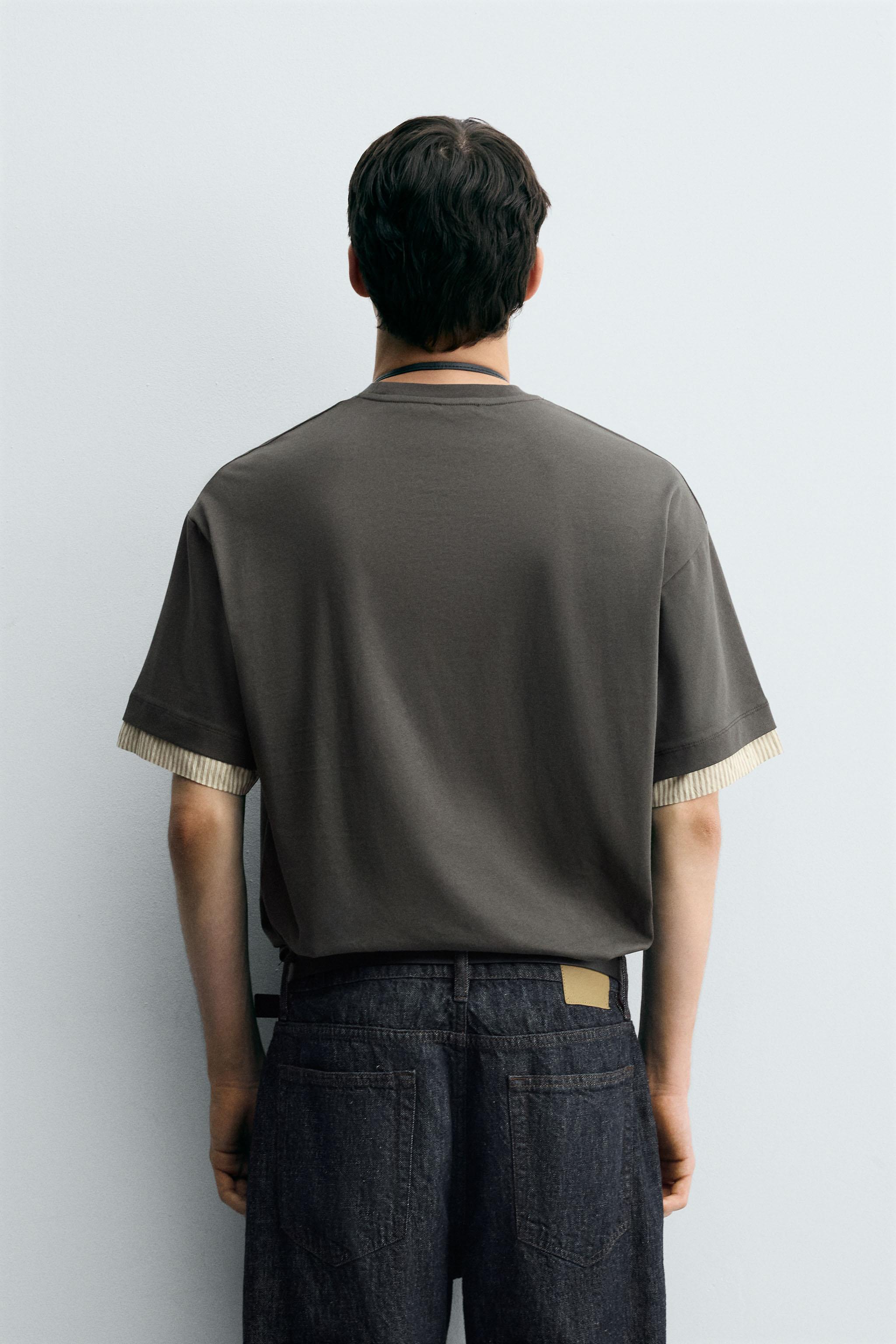 CONTRASTING SLEEVE T-SHIRT
